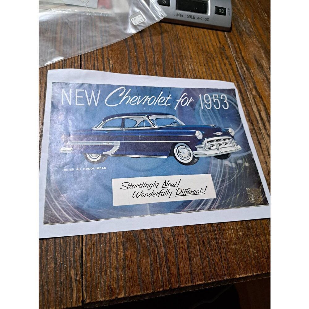 Vintage 1953 Chevrolet Bel Air 2 Door Sedan Original Brochure Dealer Booklet